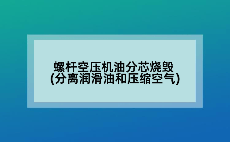 螺杆空压机油分芯烧毁(分离润滑油和压缩空气)
