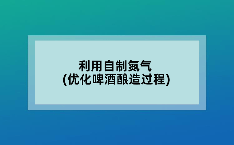 利用自制氮气(优化啤酒酿造过程)